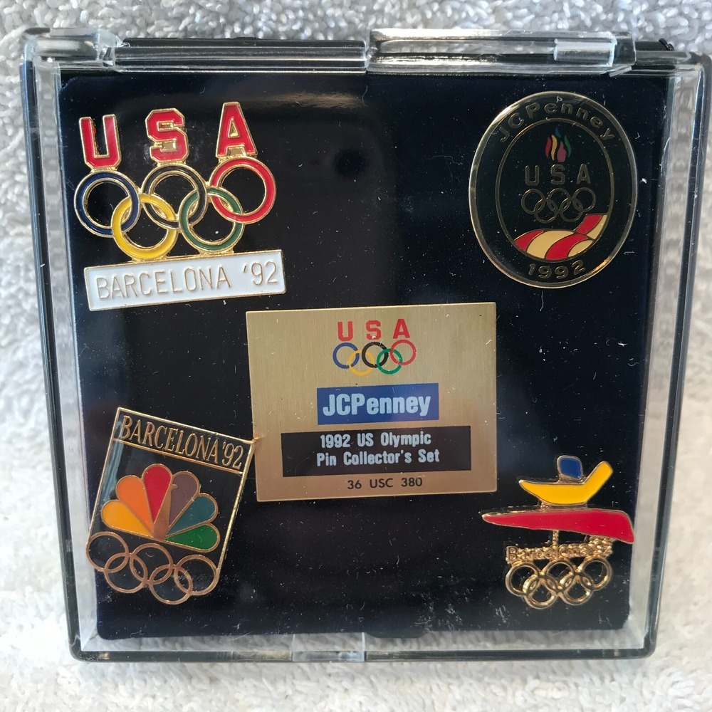 1992 US Olympic Pin Collector's Set JCPenney (5 pins in plastic case) BARCELONA